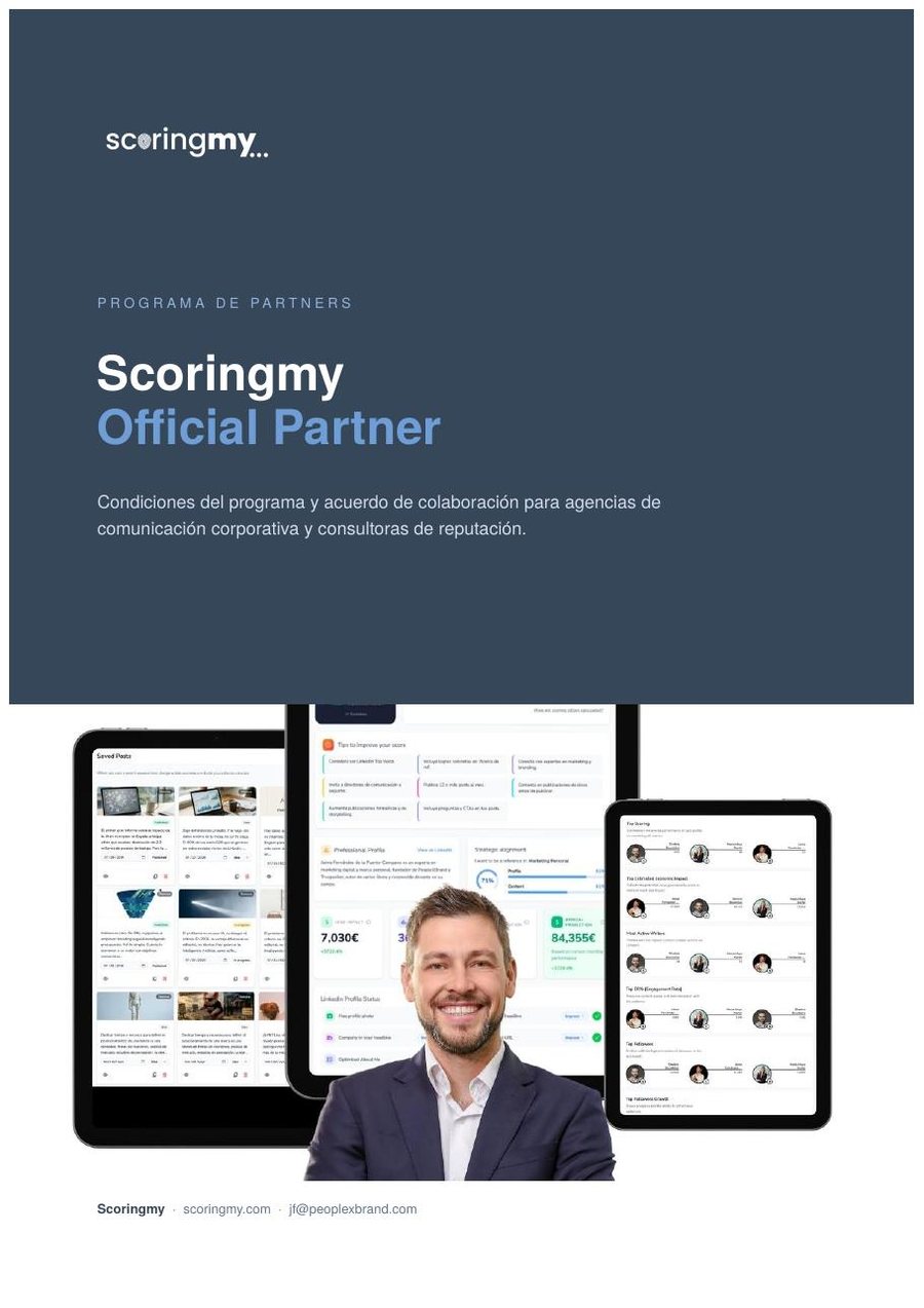 Portada del dossier del Programa Scoringmy Official Partner