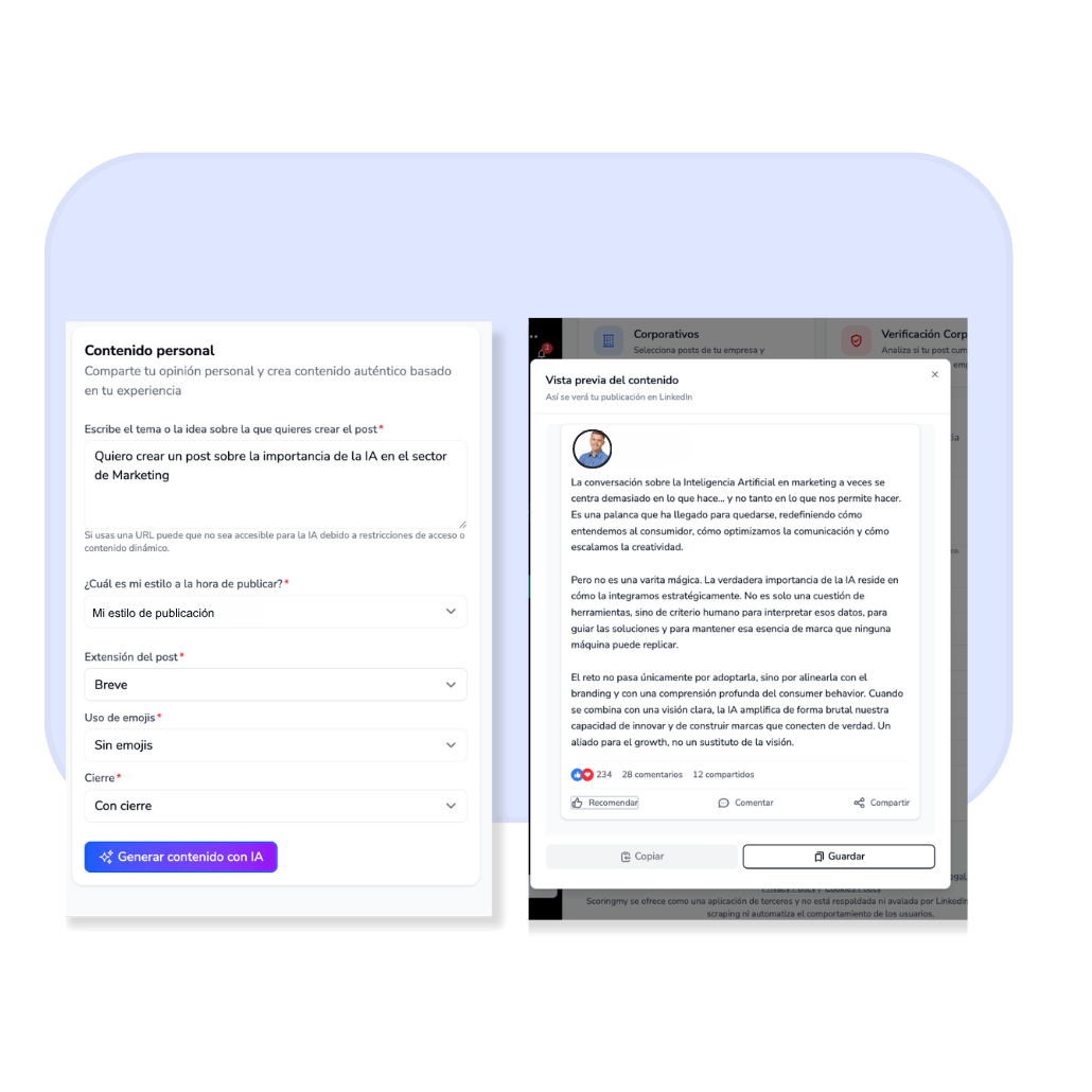 posts generados scoringmy - Employee Advocacy
