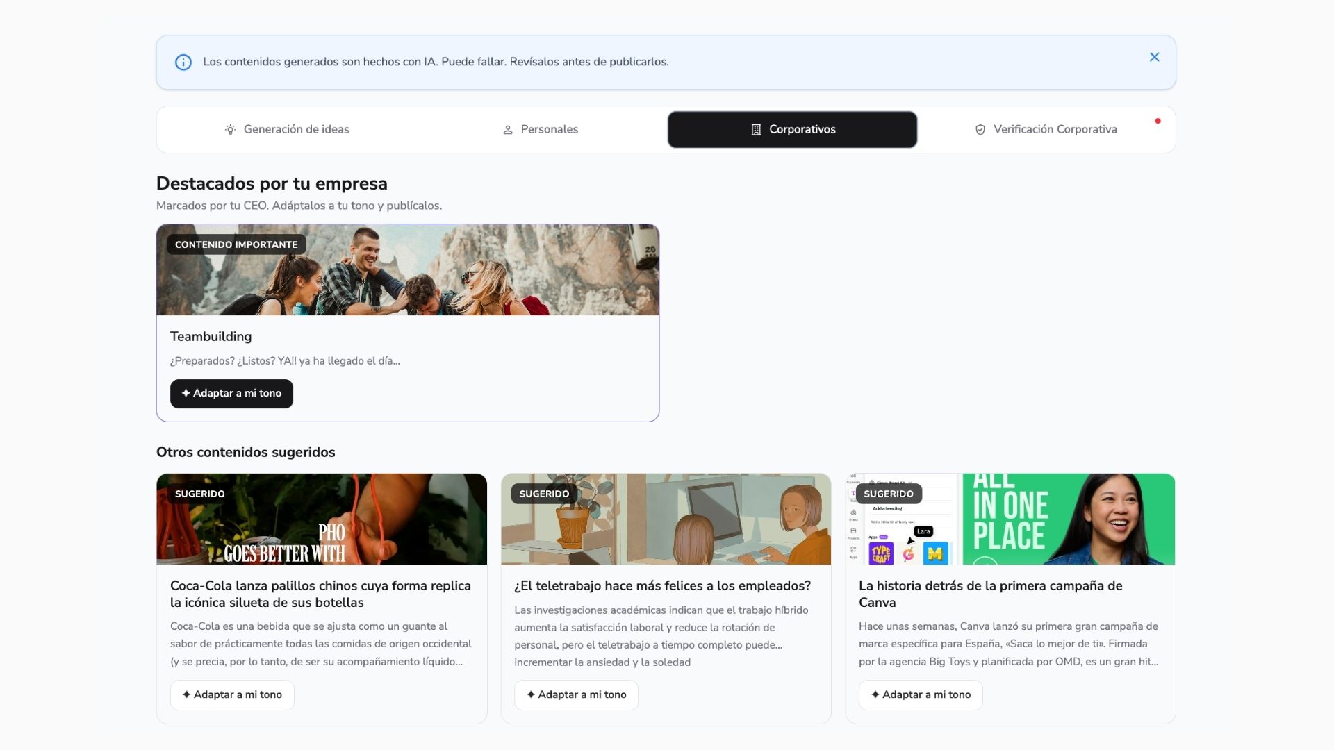 Contenidos corporativos
