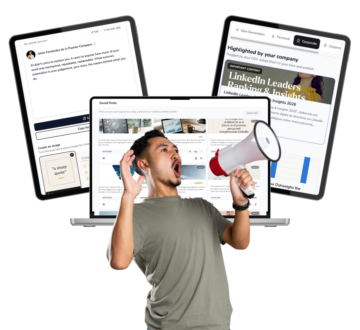 AI content generator for employees on LinkedIn