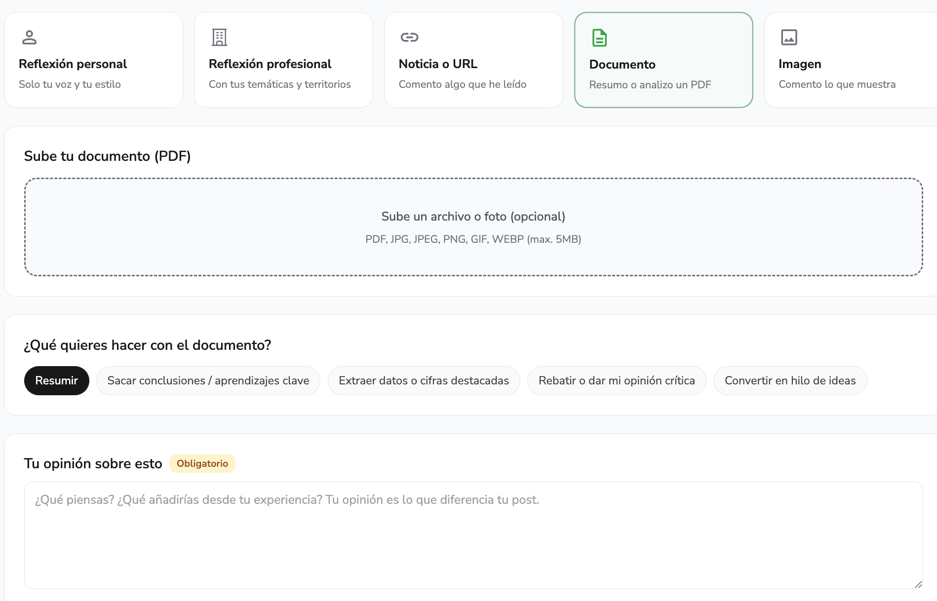 Generación de contenido con Scoringmy de un documento PDF