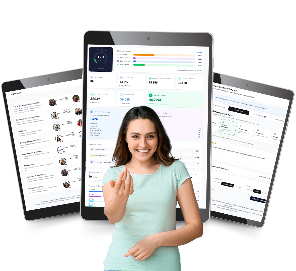 Plataforma de Employer Branding Scoringmy en tablet