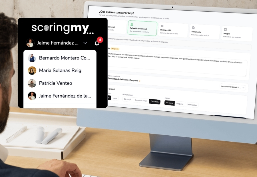 Panel de administrador gestionando contenido de directivos