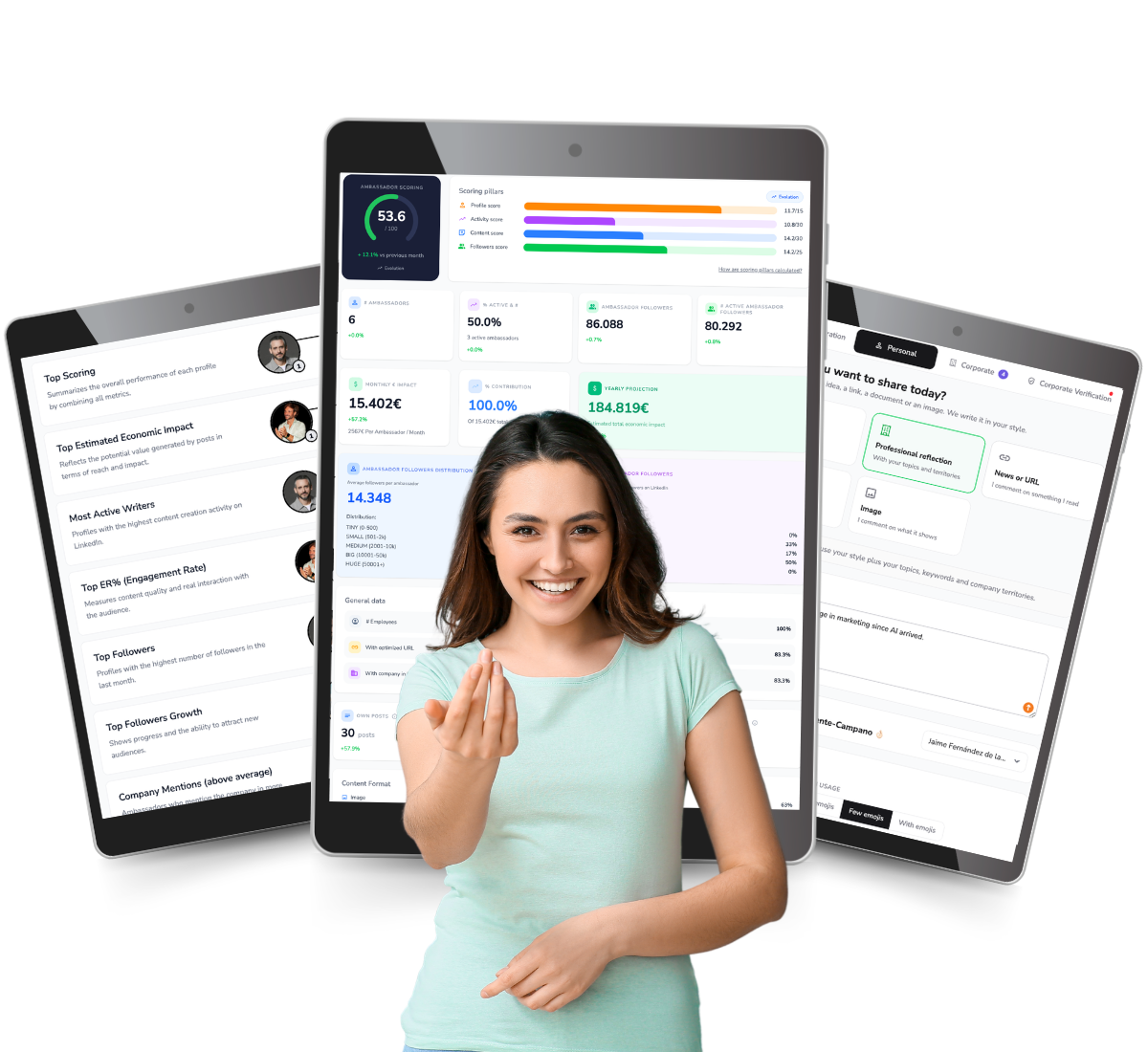 Plataforma de Employer Branding Scoringmy en tablet