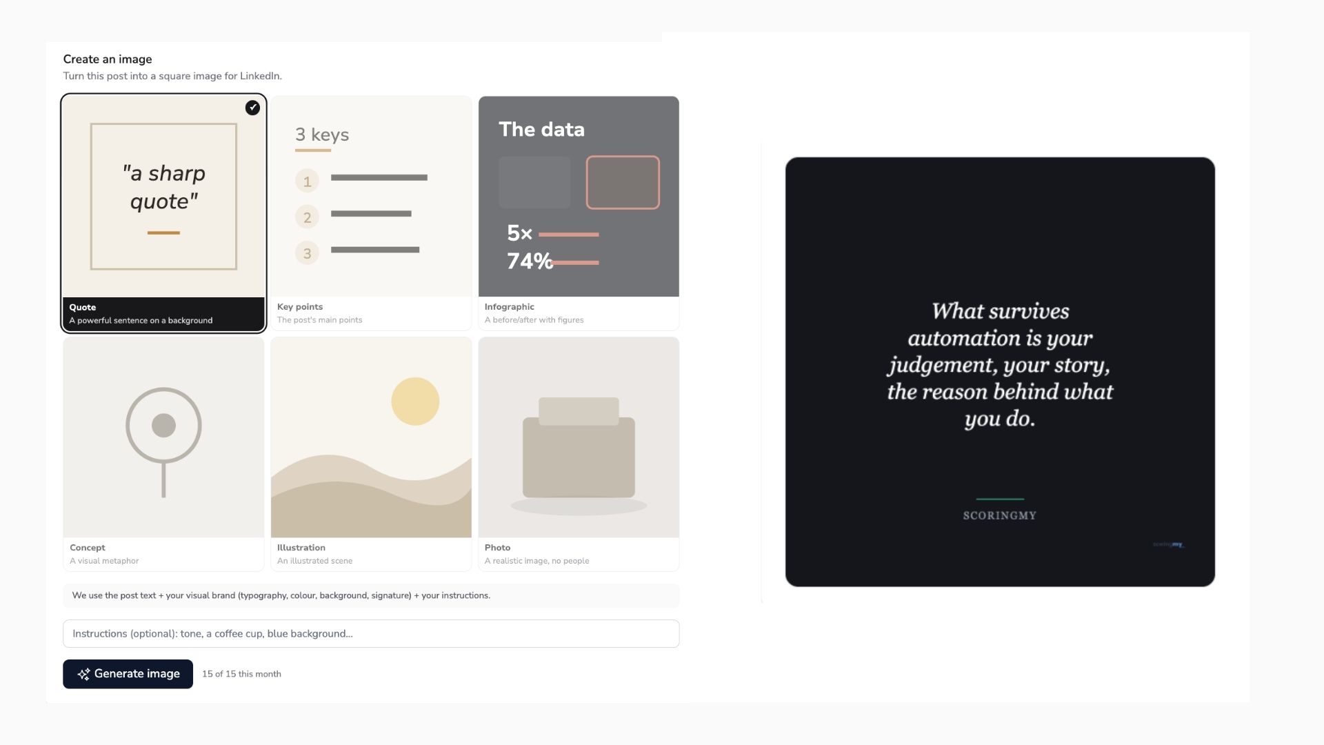 Infographics and quotes